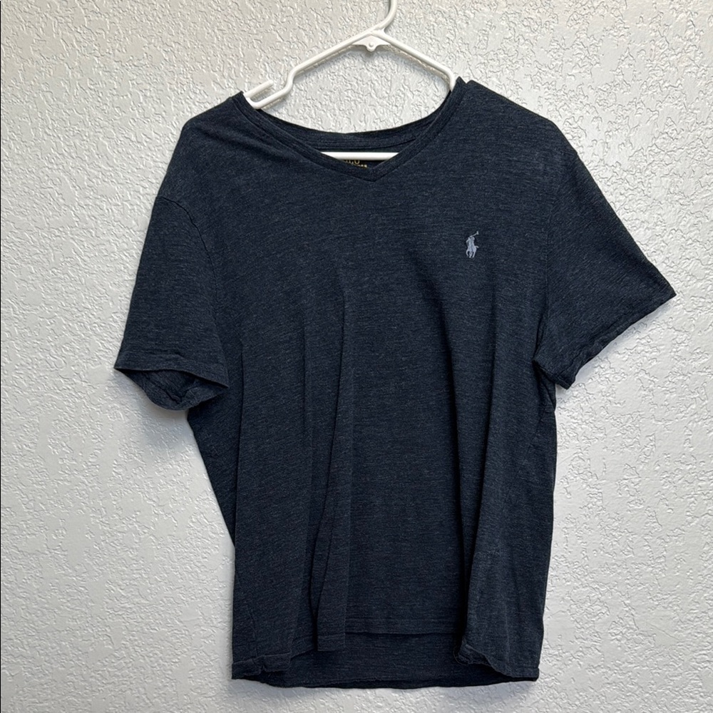 Polo by Ralph Lauren Men's Heathered Navy T-Shirt Custom Slim Fit